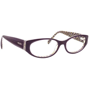 Prada Eyeglasses VPR 03P MAT-1O1 Polished Dark Violet Oval Frame Italy 53-17 140 - Picture 1 of 6