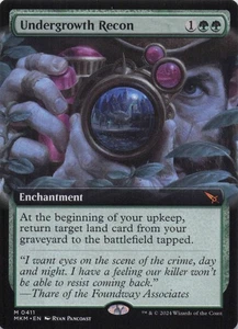 Undergrowth Recon (arte extendido) Karlov Manor Regular Mythic #411 casi nuevo como nuevo Magic The Gathering - Imagen 1 de 2