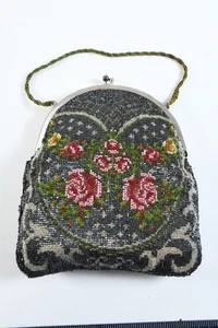 Q17Y48- Perlenstickerei Handtasche Jugendstil um 1900 - Foto 1 di 12