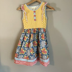 Matilda Jane The Adventure Begins Around the Globe Dress Size 10 Apples Flaw - Picture 1 of 6