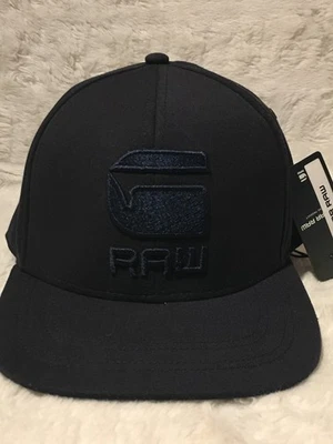 G-Star Raw Originals Logo Sapphire Blue Flat Brim Snapback Hat/Cap New with Tags - Image 1 of 4