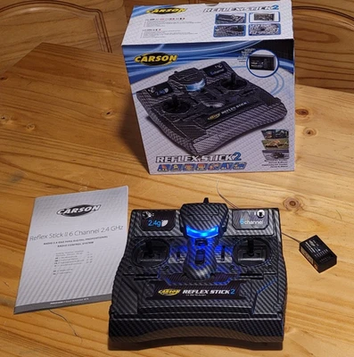 Carson Reflex Stick II 2,4GHz 6 Kanäle Hand-Fernsteuerung - Schwarz NEUWERTIG!!! - Bild 1 von 4