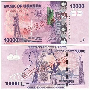 Uganda - 10000 Shillings 2010 aUNC / UNC SPECIMEN - P. 52s Lemberg-Zp - Picture 1 of 1