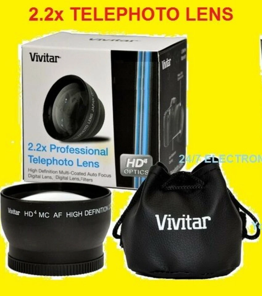 Vivitar 67mm 2.2x HD Telephoto Multi-coated Lens for 67 Mm SLR Camera Camcorder