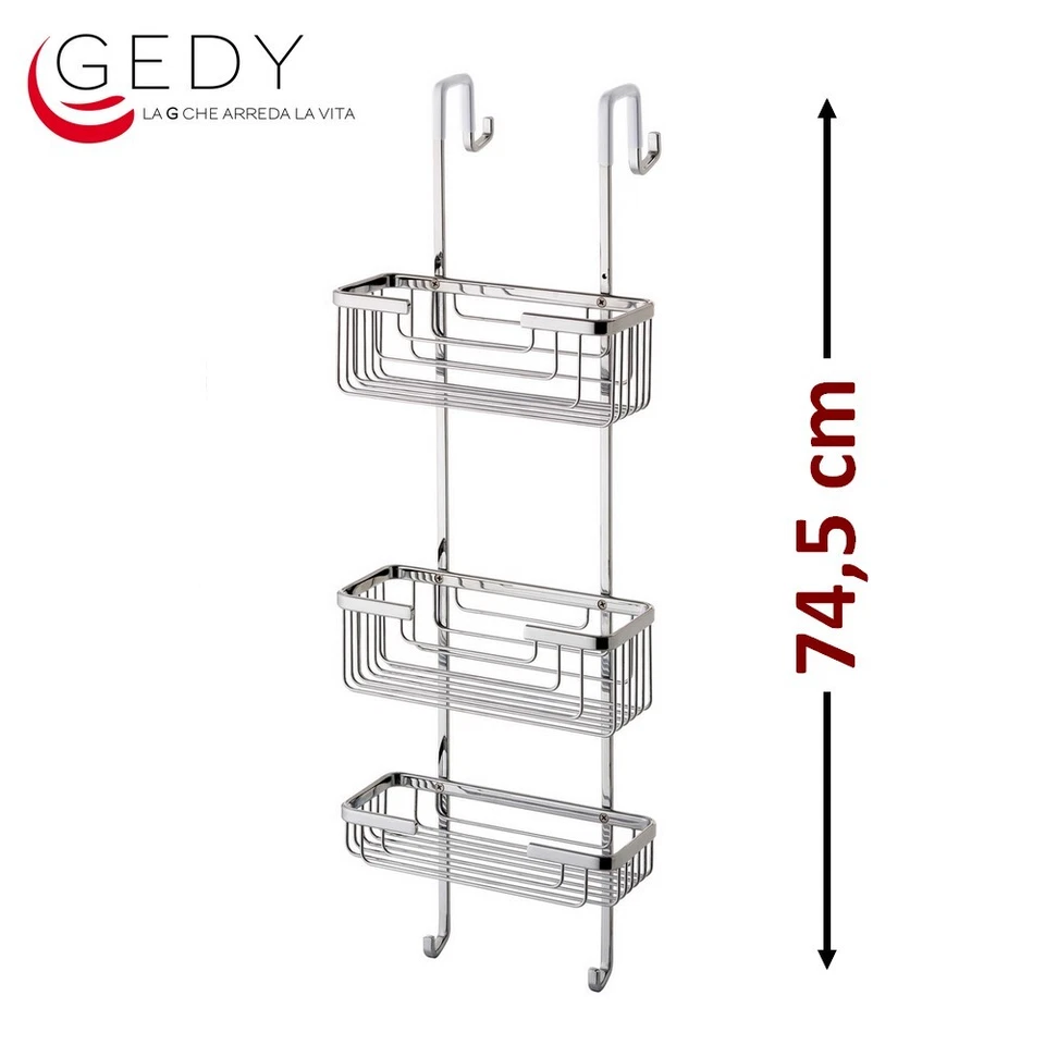Portaoggetti 3 ripiani appendibile su box doccia - GEDY 5684
