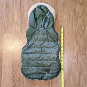 Dog Jacket AKC Medium Olive Green with Puffy Hooded Coat American Kennel Club - Picture 1 of 5