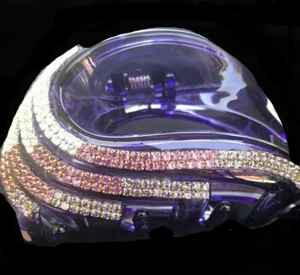 Neu Violett 2 1/2" Runde Kralle Kristall Haarkralle Clip - Bild 1 von 5