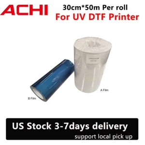 Stock de EE. UU. UV DTF Transferencia AB Película Adhesiva para Impresora A3 UV DTF 2 Rollos 50 Metros - Imagen 1 de 4