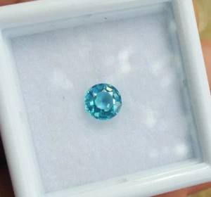 1 Stck. 6 mm. TOP FARBE! RUNDE NEONBLAU PARAIBA TURMALINEDELSTEINE SELTENE FARBE!! - Bild 1 von 8