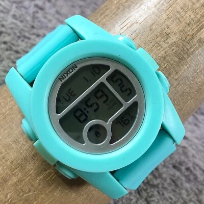 Nixon Unit 40 Men Multifunction Blue Rubber Quartz Digital 40mm Watch 7 3/4" - image 1 of 4