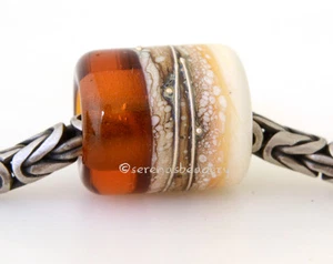 Cuentas de vidrio de murano AMBER MARFIL PLAYA tubo con encanto europeo  - Imagen 1 de 6