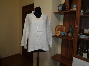 OSKA WHITE 100% LINEN 4 BUTTONS SHORT BOXY JACKET-SIZE II REG - Picture 1 of 12