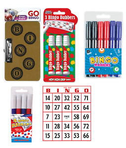 BINGO CLIP BOARD DABBER MARKERS With Single Clip Top Tickets Kids House Party 