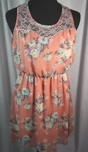 Y2K Brave Mädchen USA Junior gefüttertes Chiffon und Spitze Blumenmuster Gr. M - Bild 1 von 18