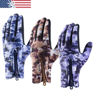 Mens Camo Thermal Windproof Waterproof Winter Gloves Touch Screen Warm Mittens - Picture 1 of 16