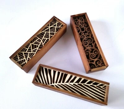 Beautiful Wooden Dice Tray Travel Rolling Box Sliding Lid Gaming Accessory RPG - Image 1 of 4