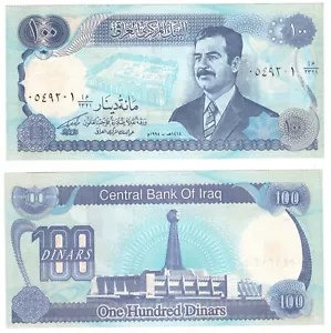 1994 Iraq 100 Dinar Banknote P84a1 UNC Saddam Hussein - Picture 1 of 1
