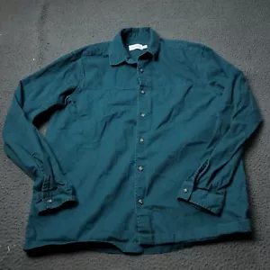 Camisa TOPMAN Botón Algodón Verde Azulado Para Hombre L Grande Manga Larga - Imagen 1 de 8