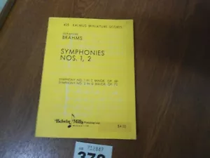 BRAHMS Symphony 1 in C & Symphony 2 in D Op.68 & 73 - No.425 Kalmus Study Score - Picture 1 of 21