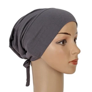 Gorras de hiyab con bufanda para mujer musim pérdida de cabello sombreros interiores preatados gorro islámico - Imagen 1 de 36