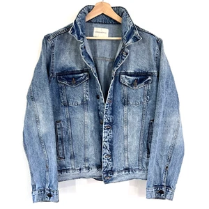 Chaqueta Rastreadora Aeropostale Para Hombres XL Azul Denim Manga Larga Botón Delantero Utilidad - Imagen 1 de 8