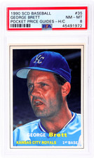 1990 Scd Baseball Pocket Price Guides #35 George Brett Hand Cut PSA 8