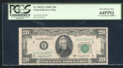 FR. 2062-E 1950-C $20 FRN FEDERAL RESERVE NOTE PCGS CHOICE UNCIRCULATED-64PPQ - Image 1 of 2