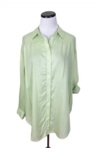 ❅�Neu mit Etikett Maurices Oversize gestreiftes Langarmhemd mit Knopfleiste grün Größe Small - Bild 1 von 6