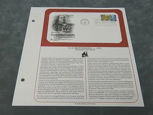 Erstausgabetag Briefmarken EHREN BENJAMIN FRANKLIN Postmaster General - Bild 1 von 1