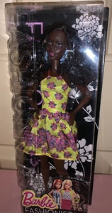AA Barbie Fashionistas-2015; Fancy Flowers; lange, lockige schwarze & braune Haare; NRFB - Bild 1 von 8