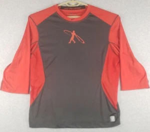 Nike Mens Swingman Pro Combat Long Sleeve Dri Fit Shirt XXL Red Black - Picture 1 of 5