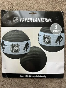 NHL HOCKEY SCHWARZE PAPIERLATERNEN 3ER PACK Sport Party Deko NEU - 2 verfügbar - Bild 1 von 4