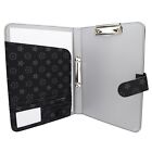 A4 ORGANISER Portfolio Leather pu Notepad Ring Binder Folder ID Black 5504 
