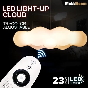Modern LED Pendant Light Dimmable Kids Bedroom Chandelier Cloud Shape Decorative - Picture 1 of 9