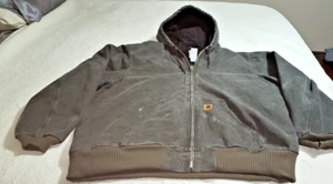 Carhartt Mens moss green Size 3XLT hooded Lined Jacket inside pockets smoke free - Picture 1 of 11