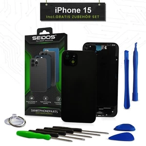 Funda Trasera para iPhone 15 Negra Carcasa Trasera Cristal Frame Housing NUEVO SEDOS - Imagen 1 de 2