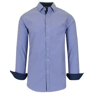 Mens Long Sleeve Dress Button Down Causal Shirt Fancy Solid Slim Fit Color S-5XL