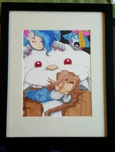 Custom art Darkstalkers framed - Picture 1 of 1