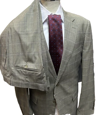 Men's Beige Prince Of Wales Suit Tasmania 150 46 48 50 52 54 56 58 60 - Image 1 of 4