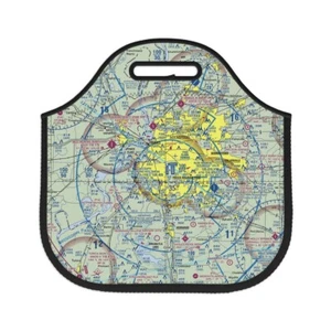 Customizable Aviation VFR Sectional Neoprene Lunch Bag, Pilot Lunch Sack - Picture 1 of 9