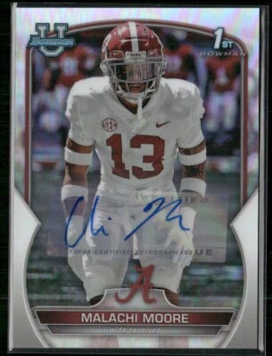 Malachi Moore 2022 Bowman U Chrome Chrome Prospect Auto Refractor #74 Auto /499 - Image 1 of 2