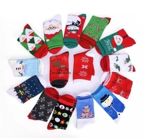 NEW MENS LADIES GIRLS CHRISTMAS FESTIVE NOVELTY SOCKS SANTA SNOWMAN XMAS SOCKS  - Picture 1 of 13