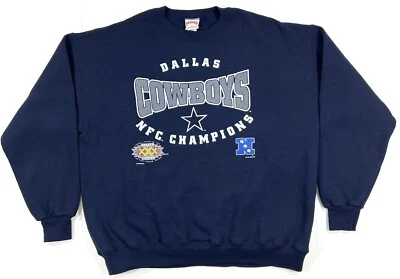 Vintage 90s Dallas Cowboys Mens Nutmeg NFL NFC Champions Sweatshirt Size XL USA - Image 1 of 4