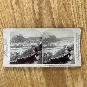 Antike Stereoskop Karte Salzburg Österreich Schloss Festung 1898 Stereoview 3D - Bild 1 von 9