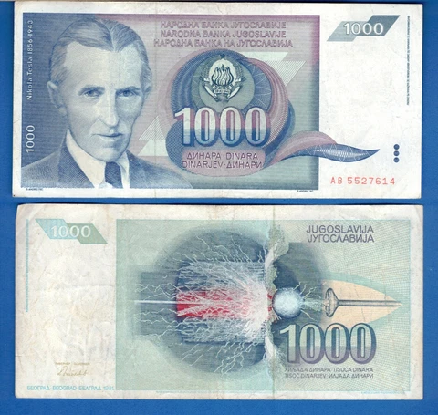 Yugoslavia 1,000 Dinara 1991 World Paper Money Currency Circulated Banknote Cover