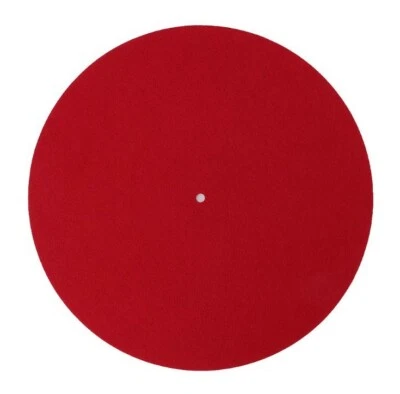 12" Red Felt Slipmat Medium Density Turntable Platter Mat for Record Player - Image 1 of 3