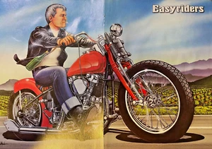 1997 David Mann Poster Motorcyle Smoking & Carrying Bottle of Booze - Picture 1 of 1