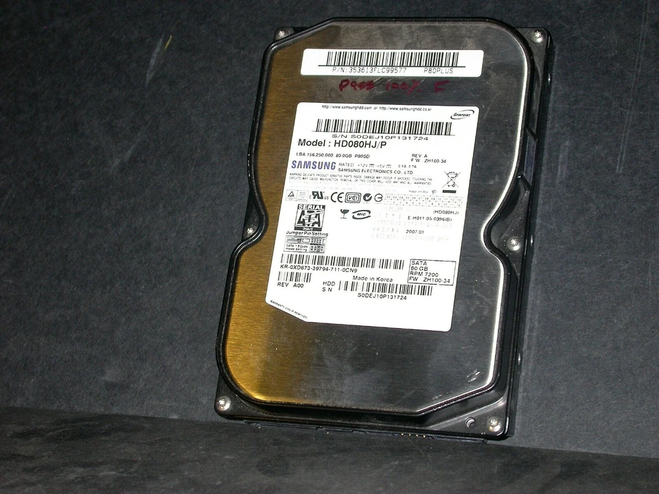 Samsung 80 GB SATA Hard Drive HD080HJ BIN #2 - Image 1 of 1