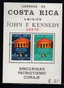 COSTA RICA In Memoriam John F. Kennedy MNH souvenir sheet - Picture 1 of 1