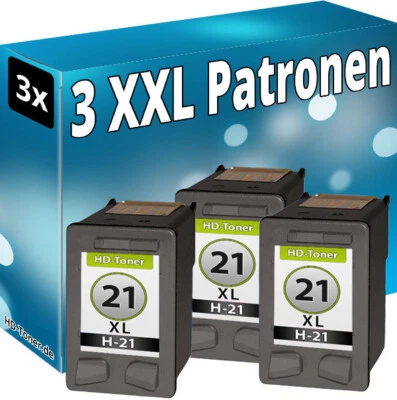3x DRUCKER PATRONE für HP 21 XL 4315 4355 J3680 PSC 1410 1415 1400 FAX 3180 - Bild 1 von 4